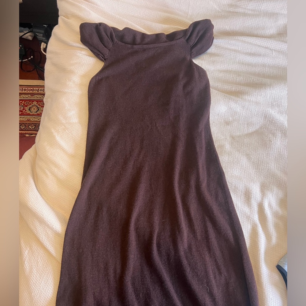 Like New Reformation Chocolate Off-Shoulder Dress - Picture 4 of 6